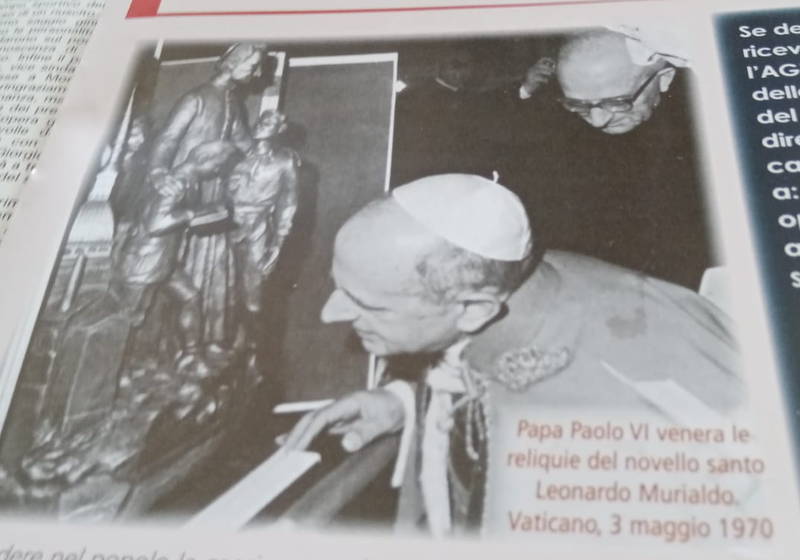 paolo VI e reliquia san leonardo