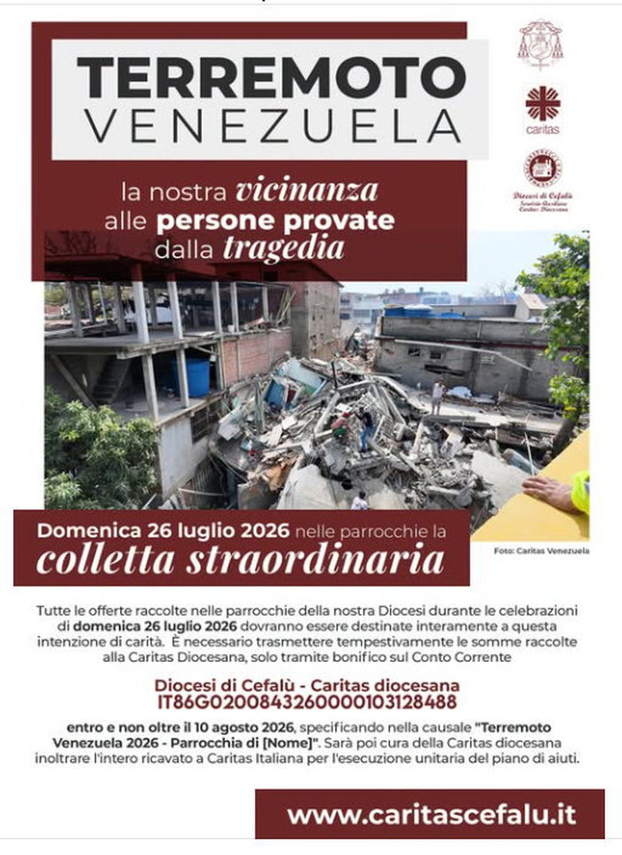 Il Giornale di Cefalù -23-7-2026- Diocesi, Colletta per il Venezuela